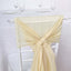 5 Pack Chiffon Chair Sashes Champagne - Soft & Lightweight Designer Chair Bows 22"x78"