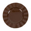 10-Pack Plastic 9" Round Dinner Plates in Cinnamon Brown Ruffled Rim with Gold Edging - Sturdy Disposable Dinnerware