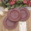 10-Pack Plastic Dinner Plates in Cinnamon Rose with Gold Scalloped Rim - Disposable Party Plates 9"