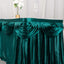 Satin 14ft Table Skirt Peacock Teal - Pleated Double Drape Table Cover