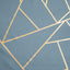 Polyester 9ft Table Runner Dusty Blue with Gold Foil Modern Geometric Accent
