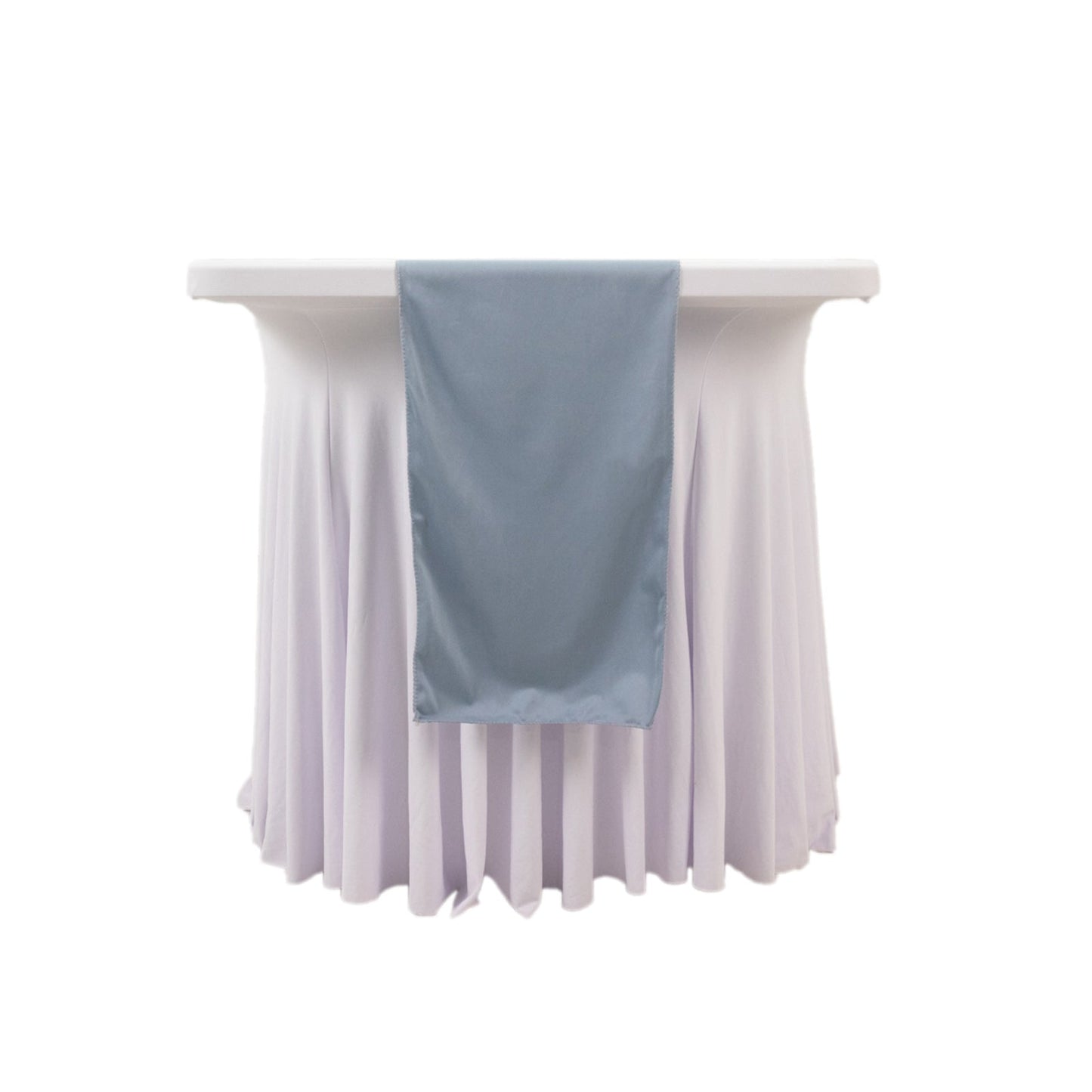 Scuba Polyester 12"x108" Table Runner Dusty Blue - Wrinkle-Free Table Linen
