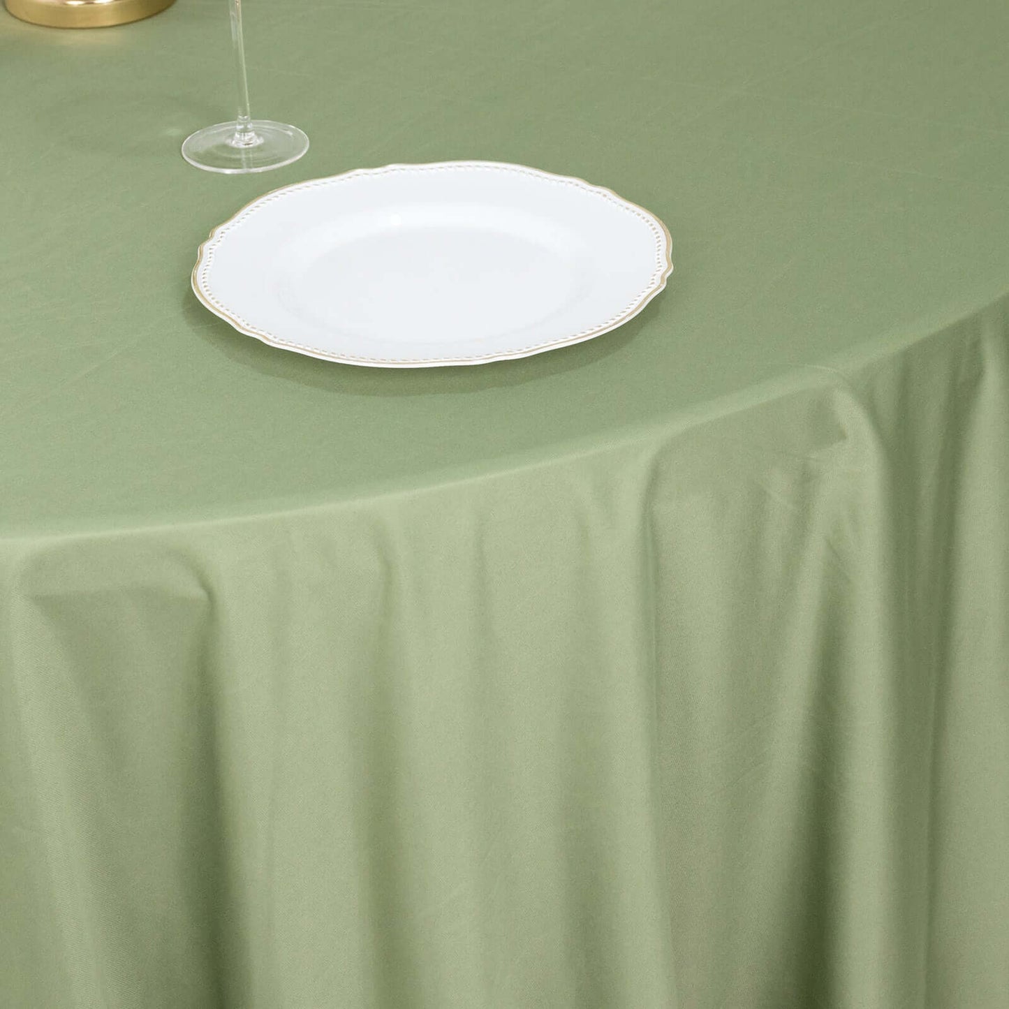 Scuba Round 120" Tablecloth Dusty Sage Green - Wrinkle Free & Stain Resistant Seamless Table Cover