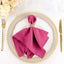 5 Pack Polyester 17"x17" Napkins Fuchsia - Durable & Wrinkle Resistant Dinner Napkins
