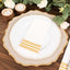 20 Pack Linen-Like Paper 8"x4" Napkins White With Gold Lines - Soft Hygienic Airlaid Guest Towels