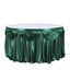 Satin 14ft Table Skirt Hunter Emerald Green - Pleated Double Drape Table Cover