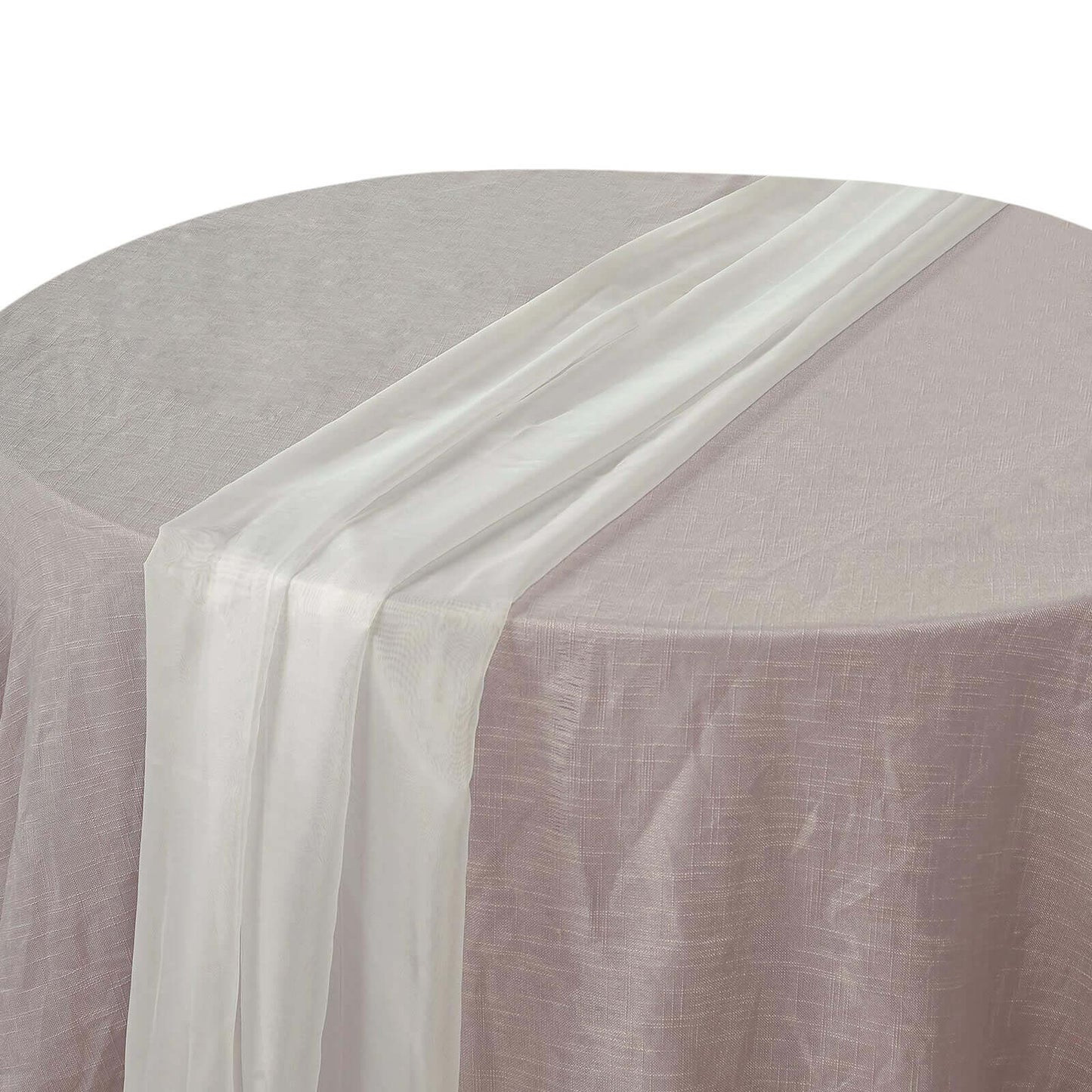 Chiffon 6ft Table Runner Ivory - Flowy & Lightweight Table Decor