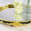 Resin Mirrored Vanity Oval Serving Tray 14"x10" in Black with Metallic Gold Baroque Design, Stylish Decorative Vanity Tray Centerpiece