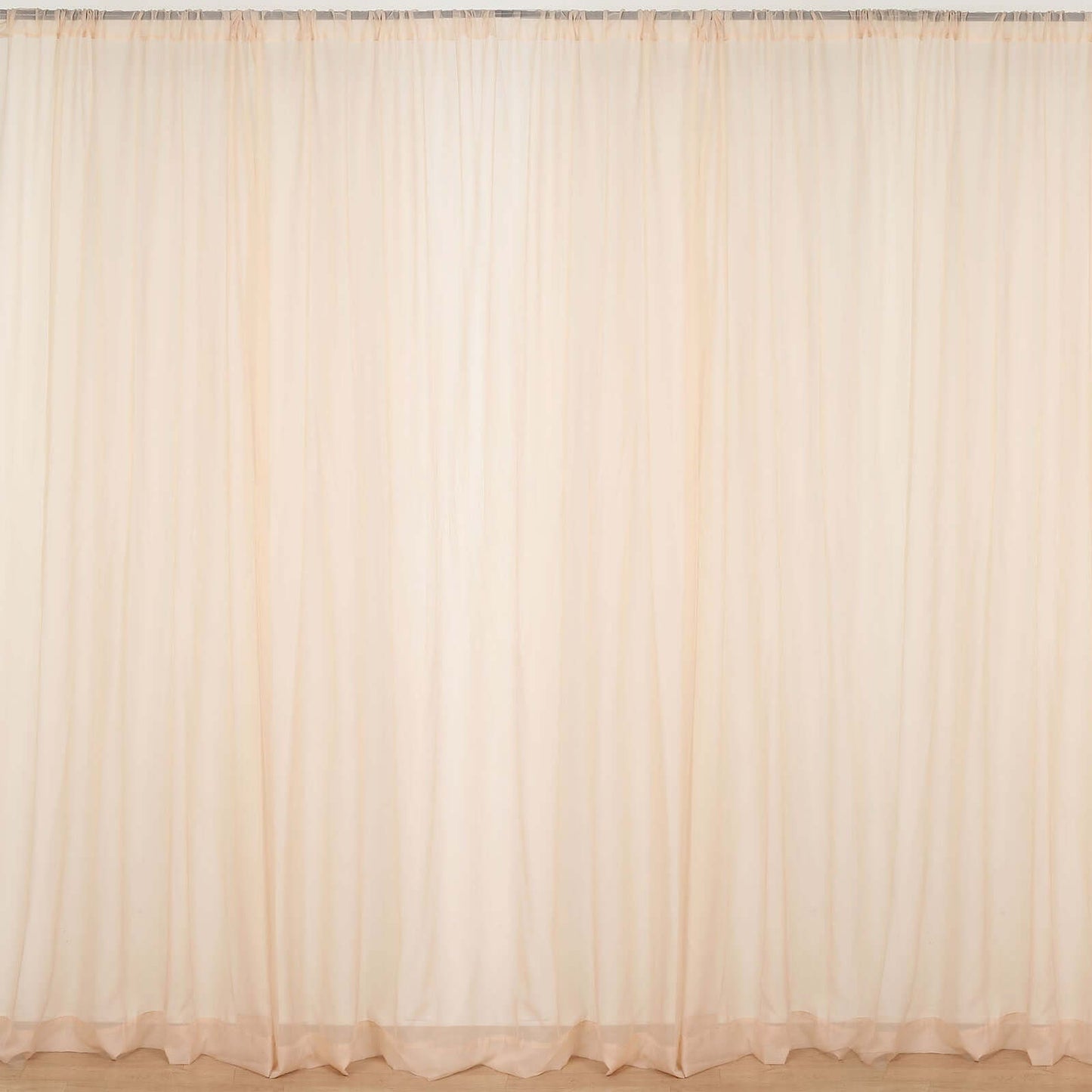 2 Pack Nude Sheer Chiffon Event Curtain Drapes, Durable Flame Resistant Organza Backdrop Event Panels With Rod Pockets - 10ftx10ft
