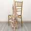 5 Pack Chiffon Satin Chair Sashes Nude - Easy to Install Ruffled Curly Willow