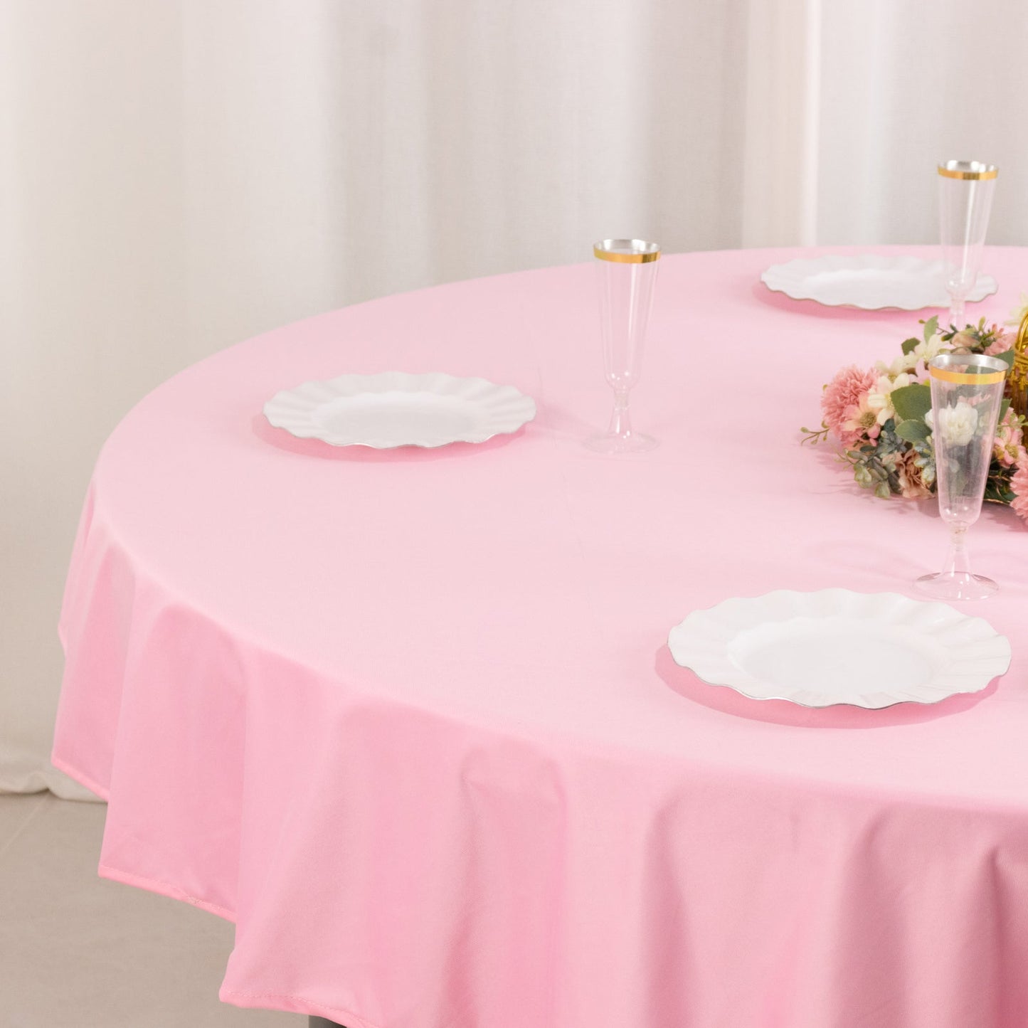 Scuba Round 70" Tablecloth Pink - Wrinkle Free & Stain Resistant Table Cover