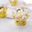 12-Pack Fillable Mini Crown Candy Container Gold - Regal Baby Shower Candy Treat Favor Containers 3"