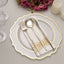 10-Pack Plastic 10" Round Dinner Plates in Clear with Gold Scalloped Rim - Disposable Party Plates