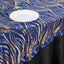 Mesh 72"x72" Table Overlay Square Tablecloth Royal Blue - Wave Embroidered Sequins Table Topper