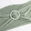 5 Pack Stretch Spandex Chair Sashes Sage Green - Reusable Chair Bands with Silver Diamond Ring Slide Buckle 5"x14"