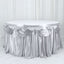 Satin 14ft Table Skirt Silver - Pleated Double Drape Table Cover