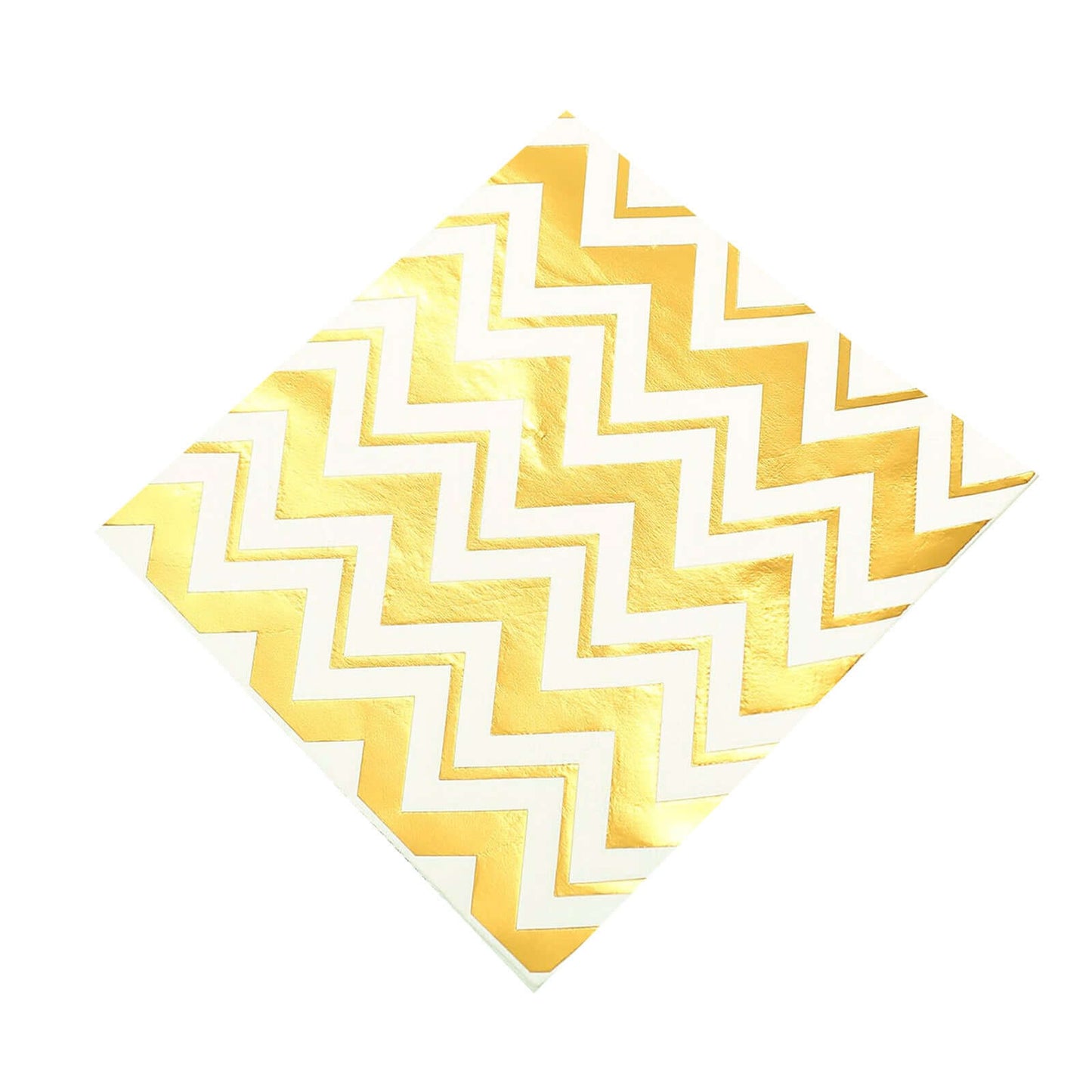 20-Pack Paper Dinner Napkins with Chevron Design Metallic Gold - Disposable 3 Ply Cocktail Napkins for Weddings
