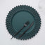 6-Pack Plastic Round Charger Plates 13" in Teal with Sunflower Rim, Matte Finish Disposable Dinner Charger Tableware
