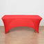 Stretch Spandex 96"x30" Rectangle Table Cover Red with Curved Open Back Design Tailored Professional Look