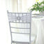 5 Pack Stretch Spandex Chair Sashes White - Classy Reusable Chair Bands with Silver Diamond Ring Slide Buckle 5"x14"