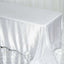 Satin Rectangular 90"x132" Tablecloth White - Seamless Stylish Table Cover for Weddings and Parties