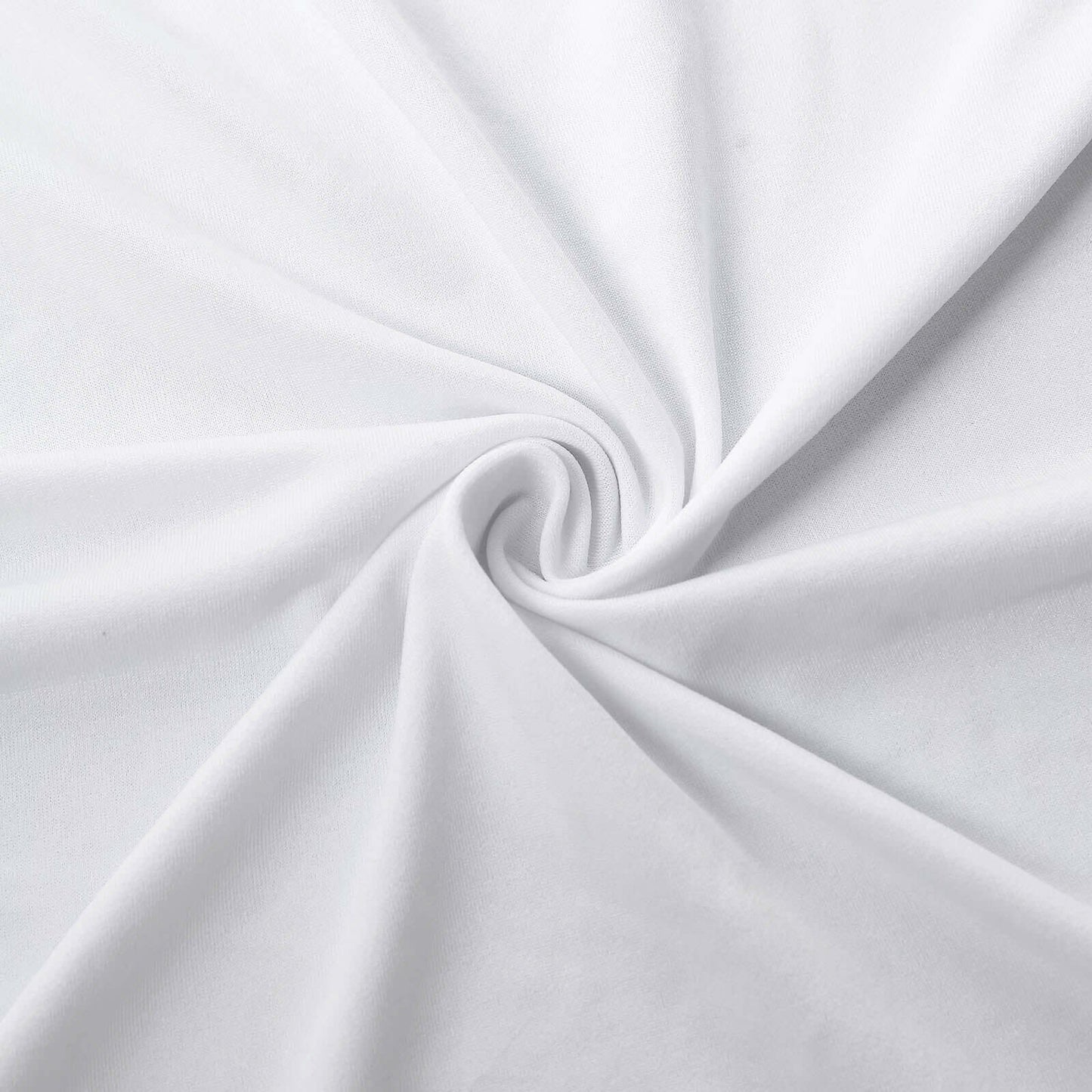 Stretch Spandex 72"x30" Rectangular Table Cover White with Curved Open Back Design Tailored Professional Look for Tradeshows, Events & Exhibitions