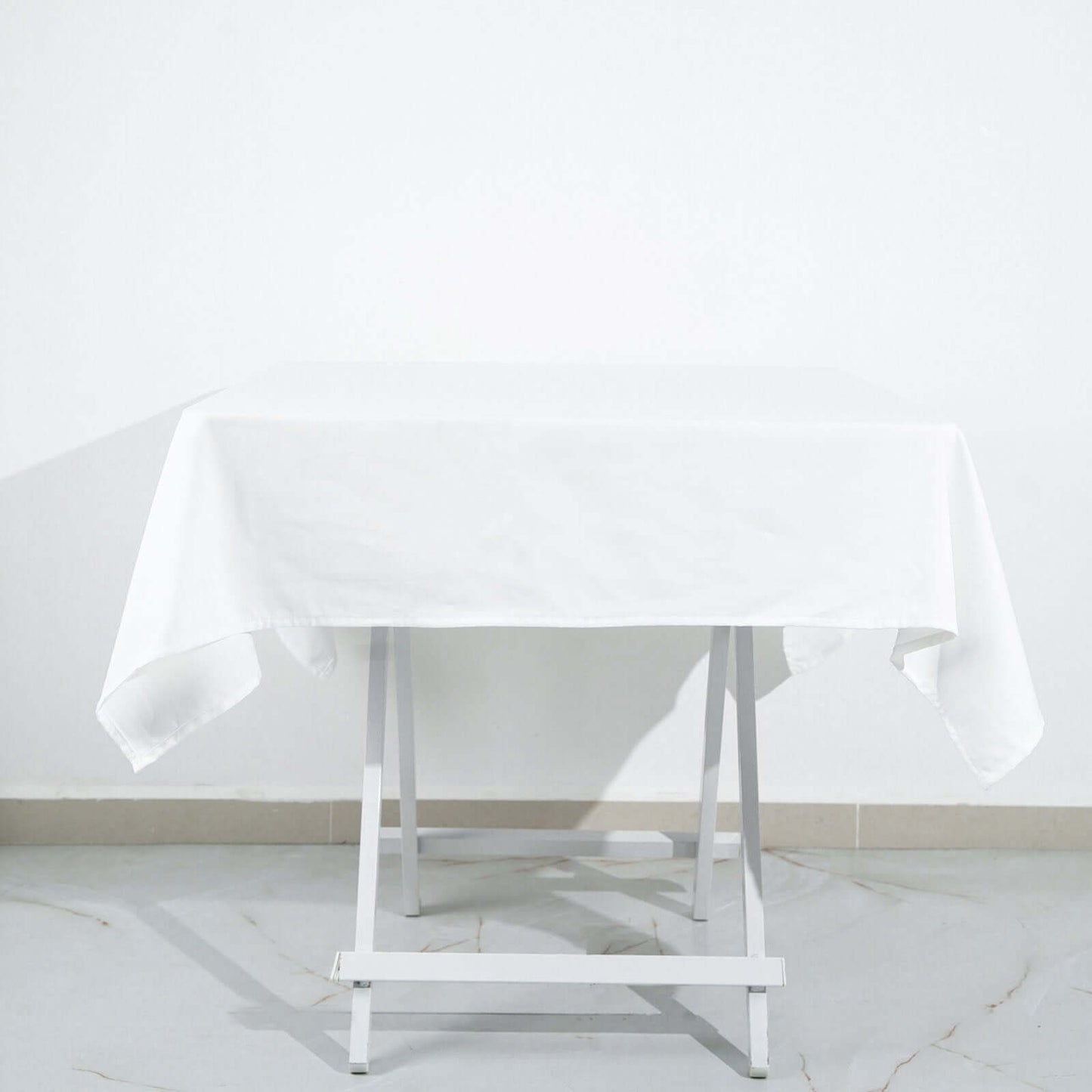 100% Cotton 54"x54" Square Tablecloth White Linen - Sophisticated, Soft & Breathable Fabric Table Cover