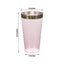12-Pack Plastic Party Cups Transparent Blush with Gold Rim - Durable Disposable Tumblers for Drinks 17oz 5.5"