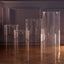 Set of 5 Clear Acrylic Cylinder Pedestal Stands, Wedding Pillar Plinth Column Cake Dessert Table Display With Hanging Hooks