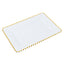 6-Pack Rectangular Acrylic Serving Trays White with Gold Beaded Rim - Food and Dessert Platters 9"x13"