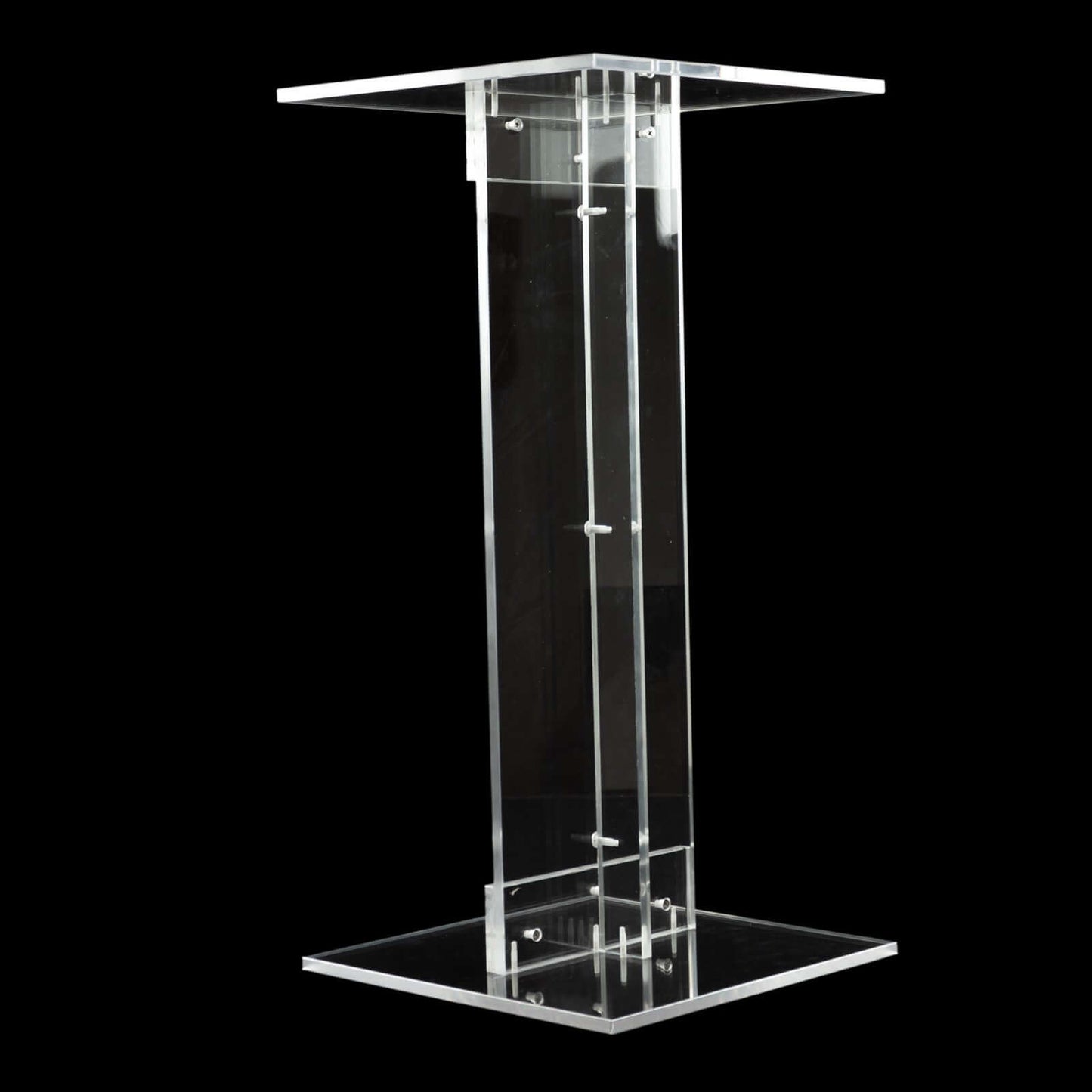 Acrylic Display Stand Flower Pedestal with Square Bases Clear - Durable 10mm Thick Wedding Centerpiece 24"