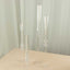 Set of 4 Acrylic Taper Candlestick Holders, Clear Tall Chimney Tube Candle Shades Hurricane Candle Stands 14", 18", 22", 26"