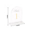Clear Arch Acrylic Table Numbers (1-10) - 6"x7" Wedding Reception Signs with Gold Print & Stands