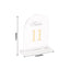 Clear Arch Acrylic Table Numbers (11-20) - 6"x7" Wedding Reception Signs with Gold Print & Stands