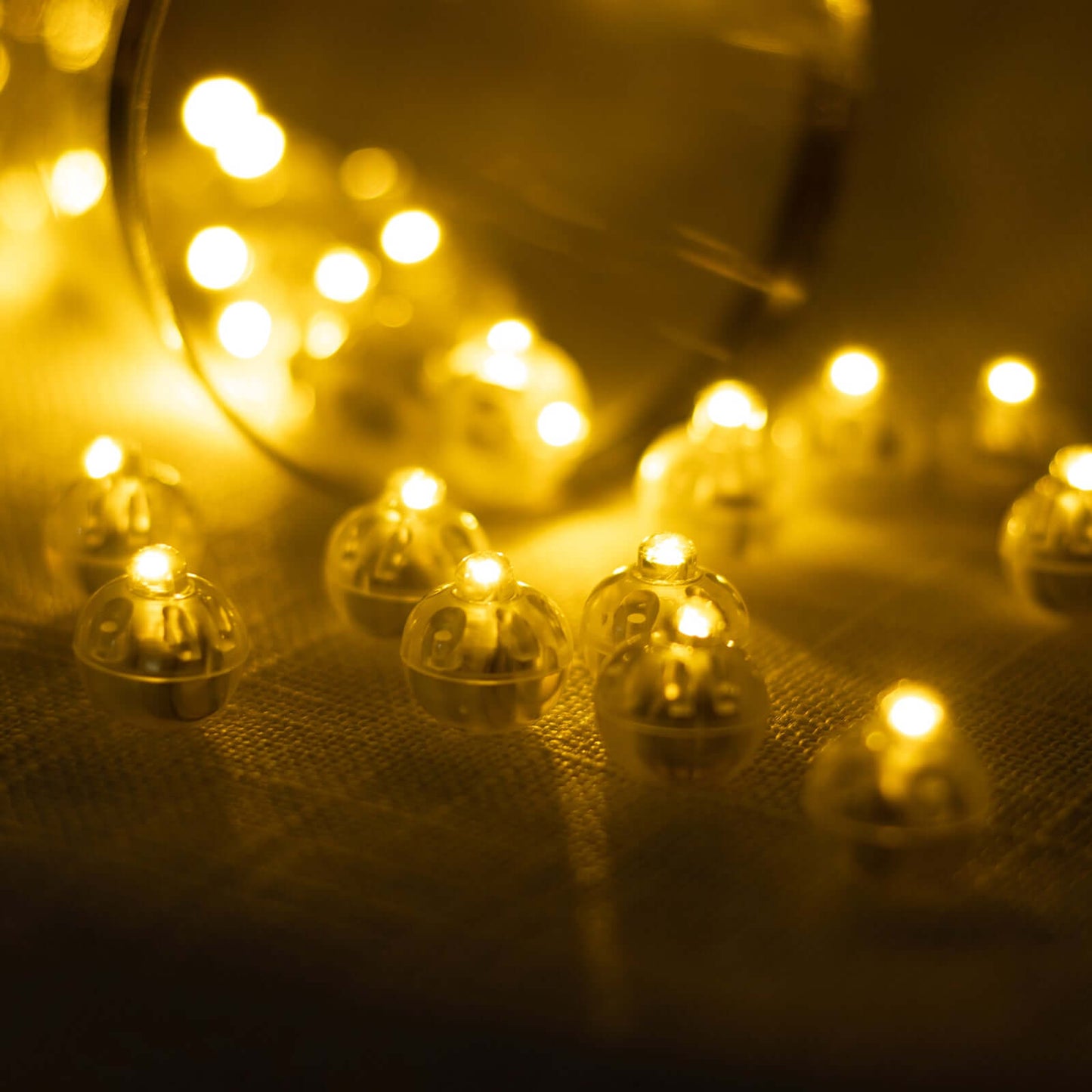50-Pack LED Mini Balloon Lights Round Warm White - Waterproof Battery Operated Balls 0.5"