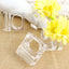 4-Pack Acrylic Napkin Rings 2-in-1 Square Mini Bud Vase Clear - Decorative Flower Napkin Holders for Table Settings