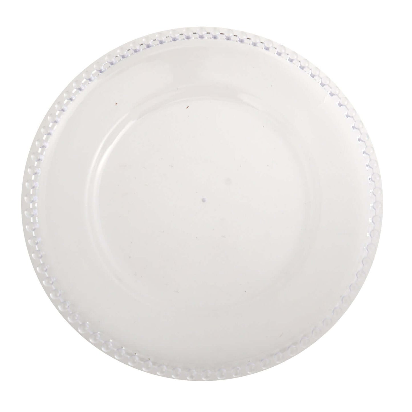 6-Pack Acrylic Round Charger Plates 13" in Clear with Beaded Rim, Decorative Dinner Party Serving Plates