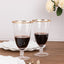 6-Pack Red Wine Glasses Clear Gold Rimmed Design with Short Beaded Stem - Chic Crystal Goblets for Drinks & Events 16oz 7"