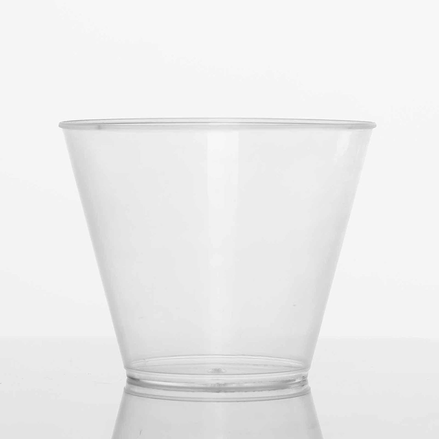 25-Pack Plastic Party Cups Clear Crystal - Stylish Short Disposable Glasses 9oz