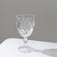 6-Pack Wine Glasses Clear Embossed Crystal Cut Design Stemmed - Goblets for Parties & Events 12oz 7"