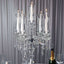 5 Arm Crystal Glass Taper Candle Holder Candelabra, Stylish Table Centerpiece With Chandelier Chains 32"