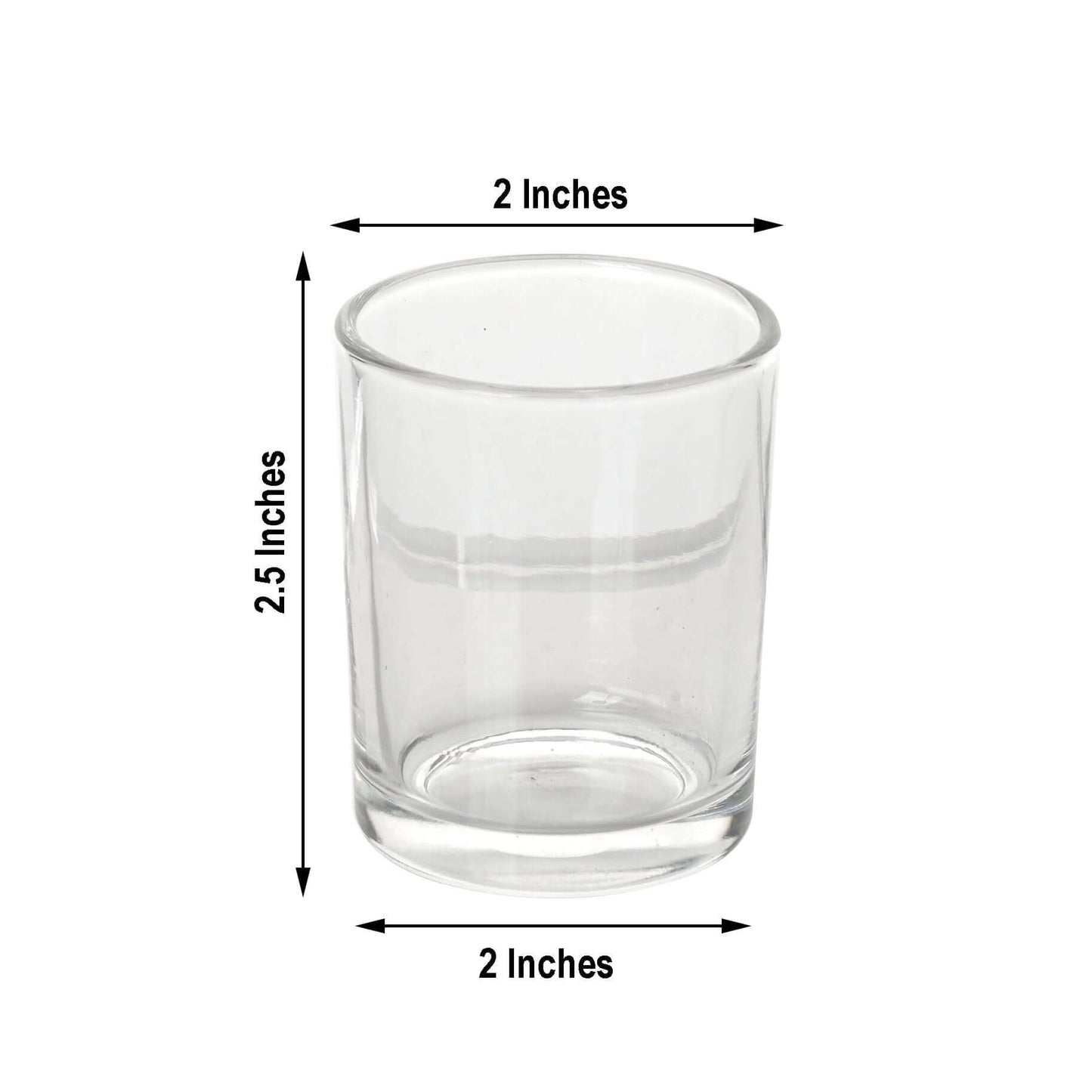 12-Pack Glass Votive Candle Holders Clear - Tealight Holder Set for Weddings and Events 2.5"
