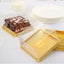 50 Pack Clear Gold Square Mini Plastic Cupcake Party Favor Boxes, Muffin Dessert Containers - 4"x4"x2.5"