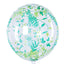 2 Pack 20" Clear Green Leaf Print Bobo Bubble Balloons, Transparent PVC Balloons