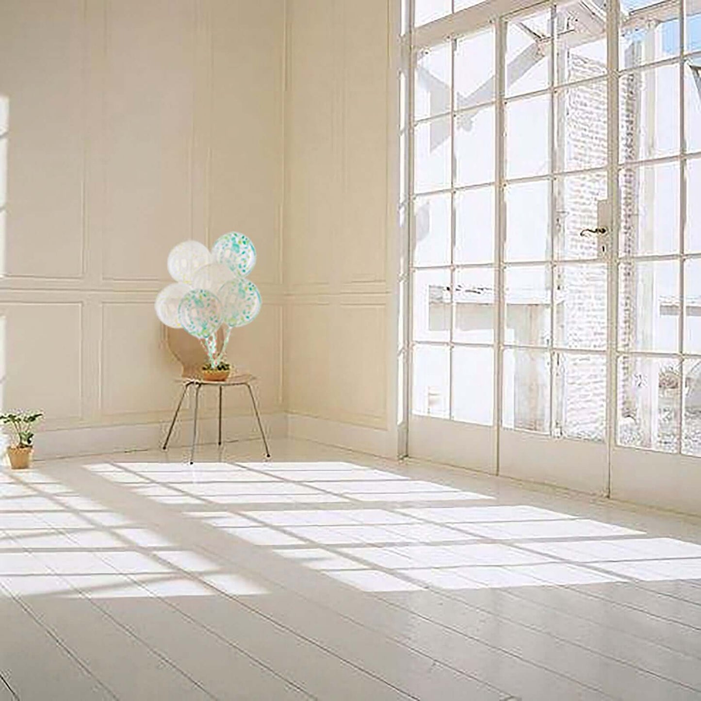 2 Pack 20" Clear Green Leaf Print Bobo Bubble Balloons, Transparent PVC Balloons