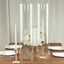 2-Pack Clear Glass Candelabra Shades Open End Hurricane Design - Stylish Table Centerpiece 24"