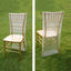Organza Chair Slipcover with Satin Embroidery for Chiavari Chairs Silver - Chair Back Cover