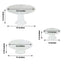 Set of 3 Plastic Round Pedestal Cake Stands Clear for Tea Parties Dessert Buffets & Banquets 9", 11", 15"