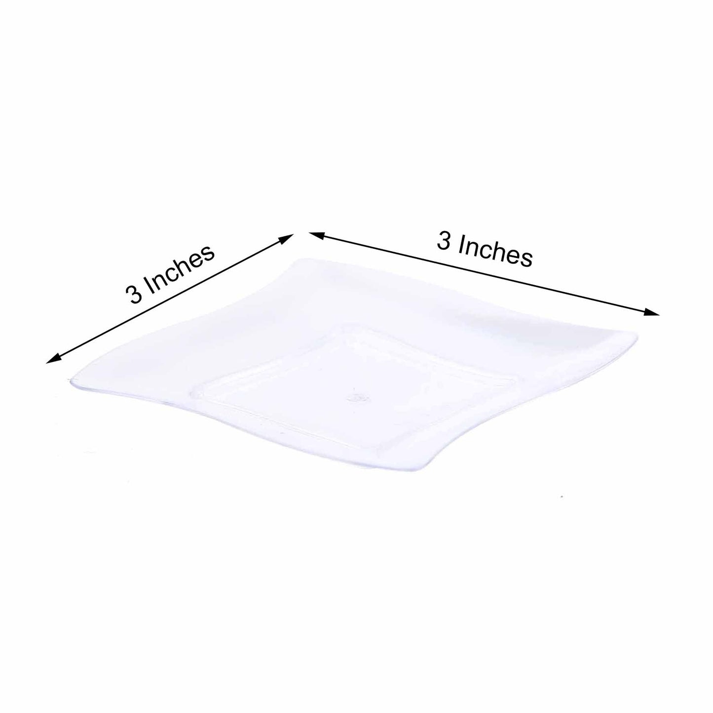 24-Pack Appetizer Plates Mini Wavy Rim Design Clear - Plastic Disposable Plates for Snacks and Parties 3"