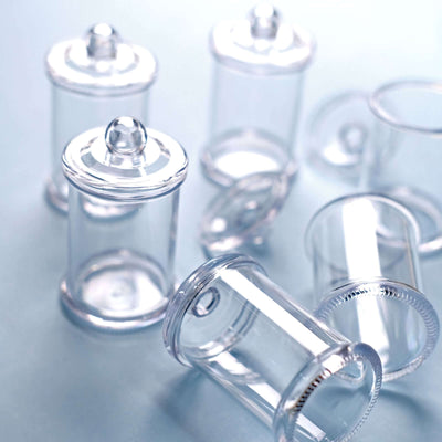 12-Pack Candy Jars Disposable Design with Clear Lids - Plastic Goodie Containers for Parties 3.5"